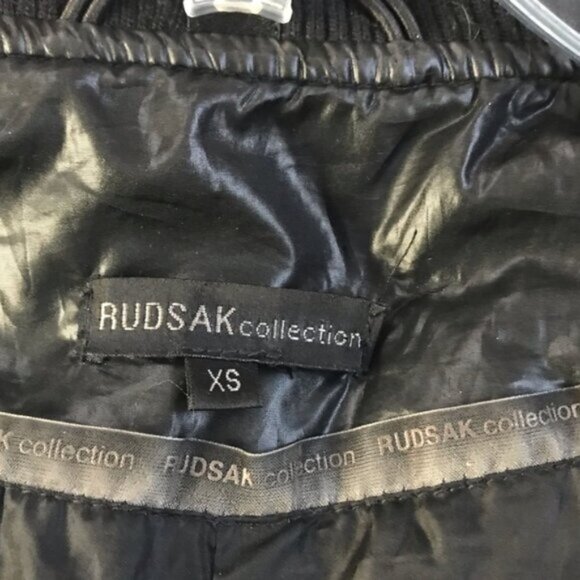 RUDSAK Down Hood Puffer Parka Winter Coat Vest  Raccoon Fur Collar Jacket Zip XS - Picture 10 of 16